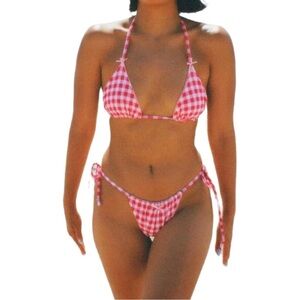 Gingham Pink Bikini Set